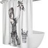 Cute Monkey Doll In Black And White Shower Curtain, Add Some Fun To Your Kids' Bathtub With This Easy-Care Design