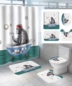 Cute Monkey Waterproof Shower Curtain For Fun And Waterproof Bathroom Decor