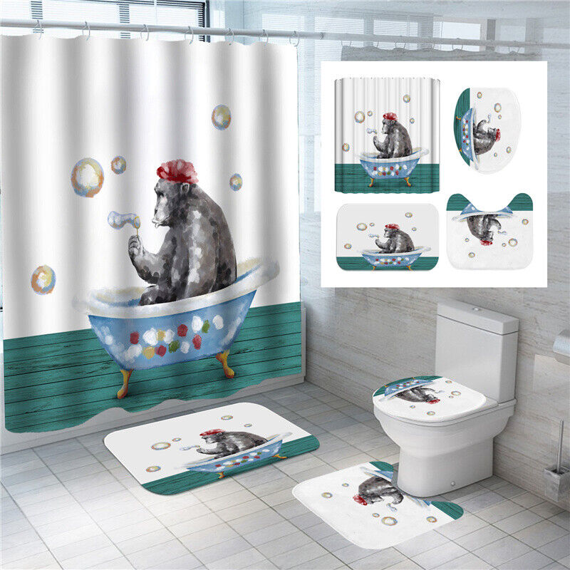 Cute Monkey Waterproof Shower Curtain For Fun And Waterproof Bathroom Decor