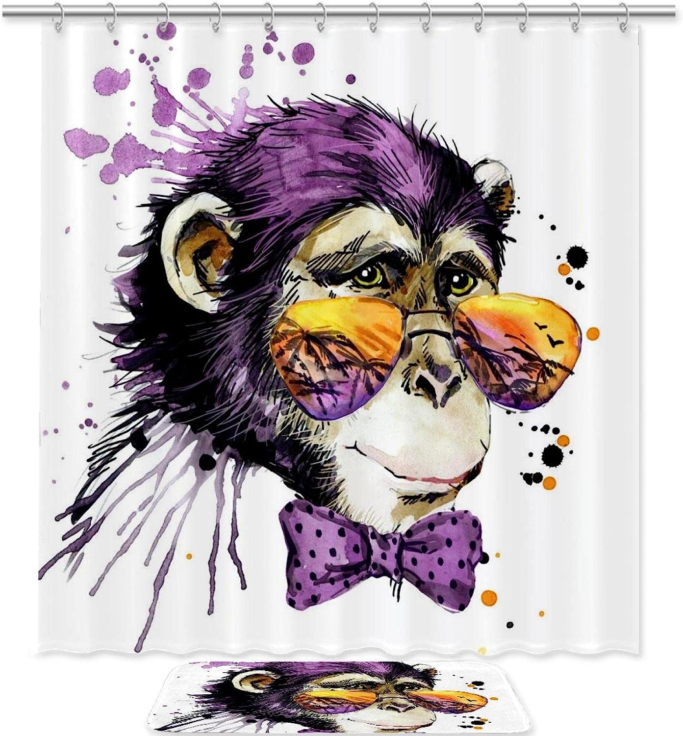 Cute Monkey - Waterproof Shower Curtain For Your Bathroom