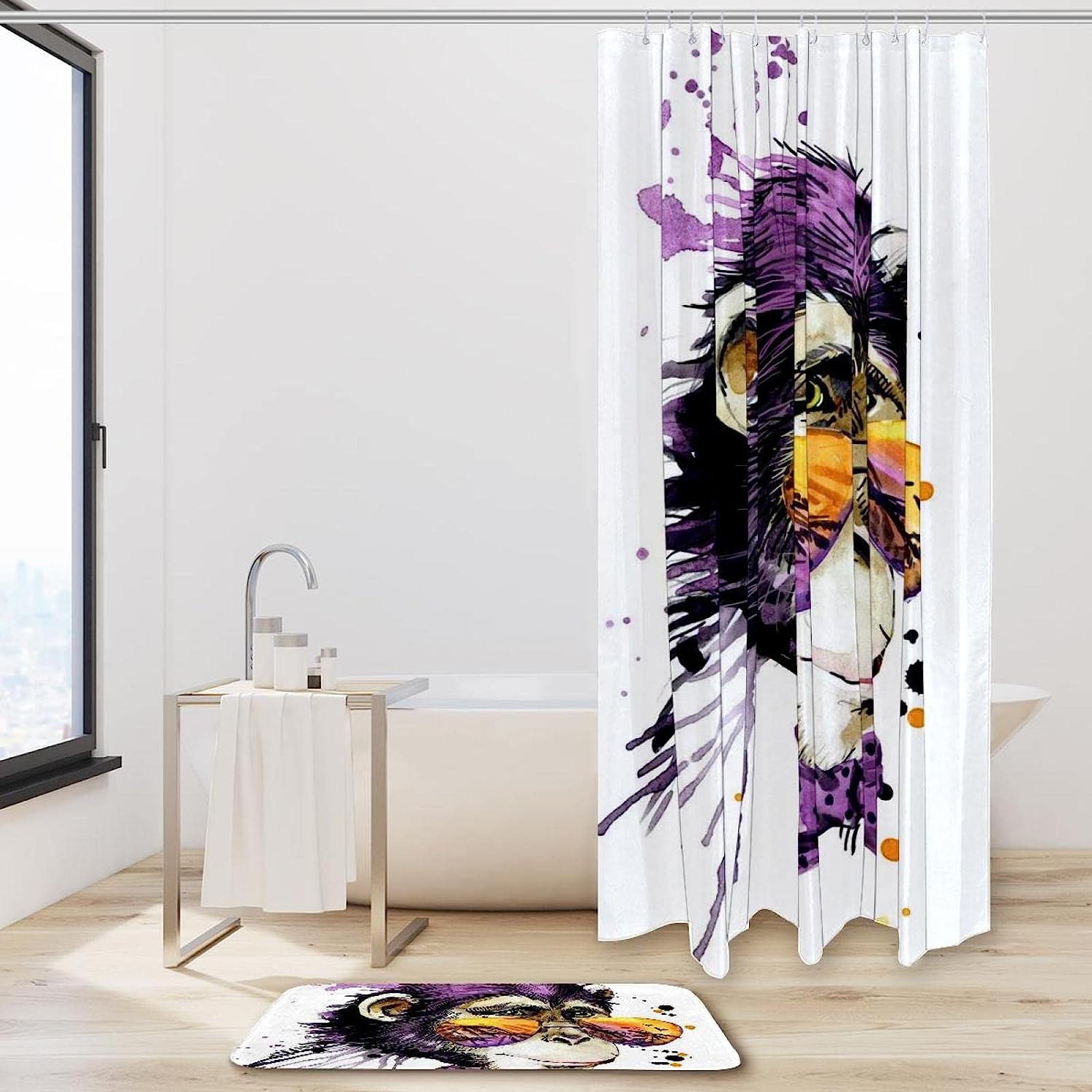 Cute Monkey - Waterproof Shower Curtain For Your Bathroom - Image 2