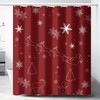 Cute Moose And Snowman Christmas Shower Curtain - Santa And Reindeer Bathroom Decor