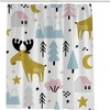 Cute Moose and Trees Shower Curtain for Rustic Bathroom Decor, 60x72