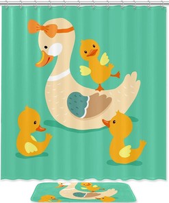 Cute Mother Duck Best Shower Curtain for Your Kids' Bathroom