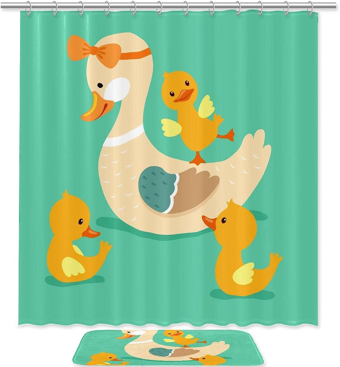 Cute Mother Duck Best Shower Curtain for Your Kids' Bathroom