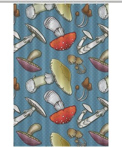 Cute Mushroom Fungus Print Shower Curtain For Rustic And Natural-Inspired Bathroom Decor