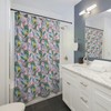 Cute Nature Shower Curtain With Birds And Flowers Print, Preppy Bathroom Decor