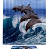 Cute Ocean Dolphins Bathroom Shower Curtain with Waterproof Fabric