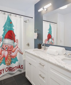 Cute Octopus Home Decor: Colorful Shower Curtain for Your Bathroom.