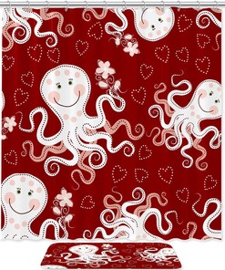 Cute Octopus Print Shower Curtain - Creative Bathroom Decor