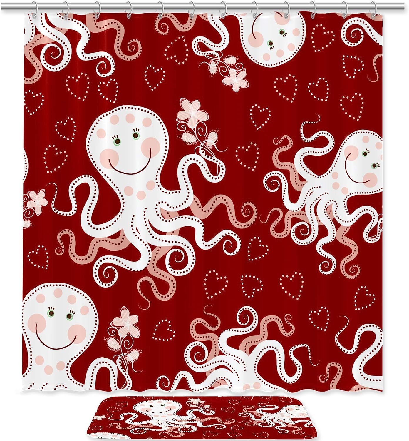 Cute Octopus Print Shower Curtain - Creative Bathroom Decor