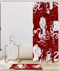 Cute Octopus Print Shower Curtain - Creative Bathroom Decor