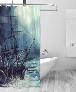Cute Octopus Shower Curtain - Unique Animal Bathroom Curtain with Fun Design and Vibrant Colors