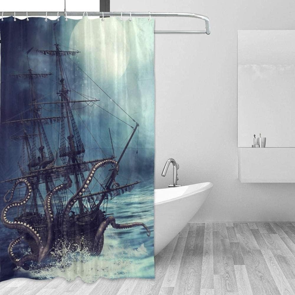 Cute Octopus Shower Curtain - Unique Animal Bathroom Curtain with Fun Design and Vibrant Colors