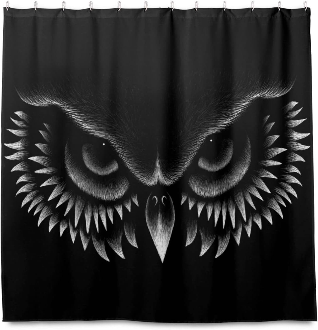 Cute Owl Face Pattern Shower Curtain Modern Home Bathroom Hotel Spa Decorations Waterproof Fabric