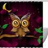 Cute Owl Night Moon Travel Shower Curtain for Bathroom