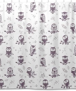 Cute Owl Shower Curtain Modern Home Bathroom Hotel Spa Decorations Waterproof Fabric