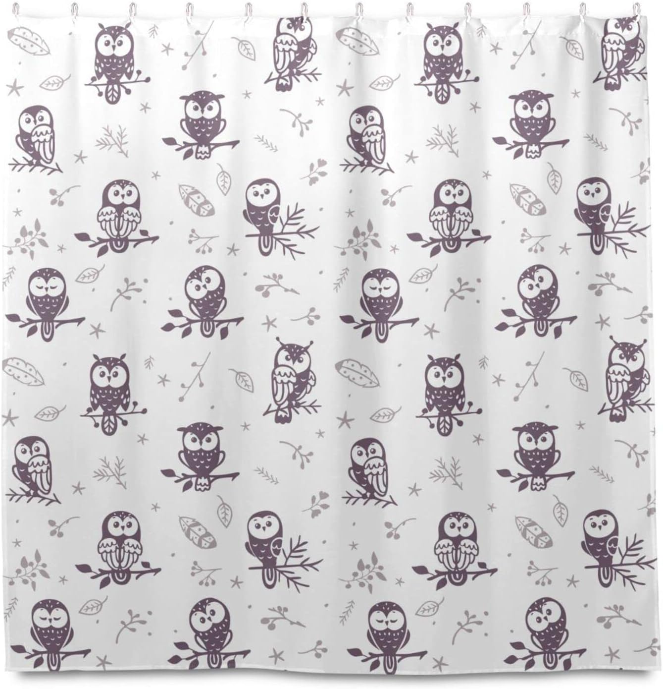 Cute Owl Shower Curtain Modern Home Bathroom Hotel Spa Decorations Waterproof Fabric