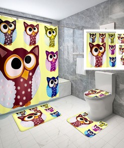 Cute Owl Shower Curtain With Quotes