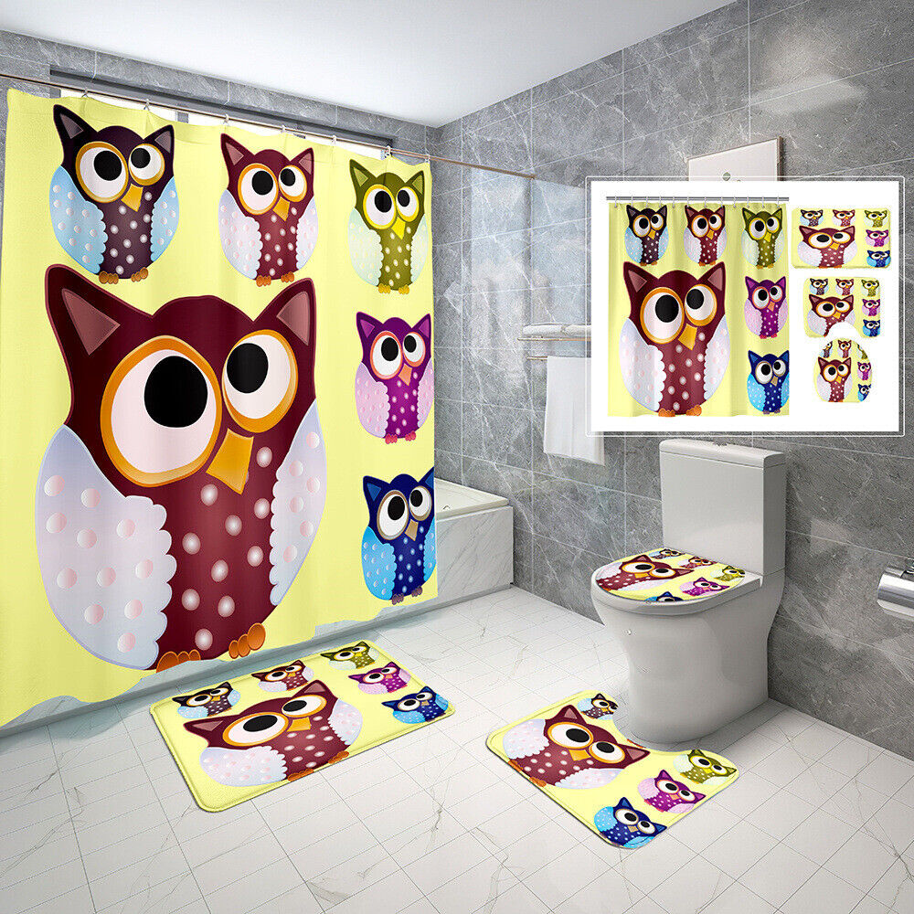Cute Owl Shower Curtain With Quotes