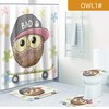 Cute Owl Shower Curtain With Rustic Wood Background