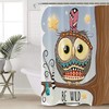 Cute Owl with Big Eyes Kids Bathroom Shower Curtain