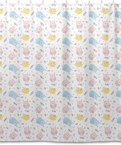 Cute Owls Pattern Shower Curtain Modern Home Bathroom Hotel Spa Decorations Waterproof Fabric