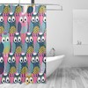 Cute Owls and Christmas Hats Print Shower Curtain for Bathroom Decoration