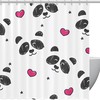 Cute Panda Heart Design Shower Curtain for Kid's Bathroom Decor 