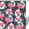 Cute Panda Heart Design Shower Curtain for Restroom Decoration 
