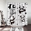 Cute Panda Shower Curtain With Catch The Stars Design For Playful Bathroom Decor