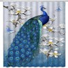 Cute Peacock Feathers Shower Curtain for Kids Bathroom - Colorful Design
