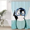 Cute Penguin Animal Print Shower Curtain for Kids Bathroom Decor