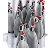 Cute Penguin Baby Bath Curtain With Red Christmas Hat Print Shower Curtain For Festive Bathroom Decor