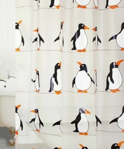 Cute Penguin Bath Shower Curtain for a Cozy Bathroom Decor