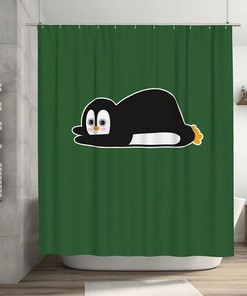 Cute Penguin Cartoon Shower Curtain for a Charming Bathroom