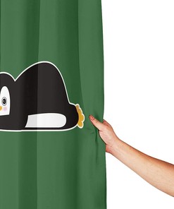 Cute Penguin Cartoon Shower Curtain for a Charming Bathroom