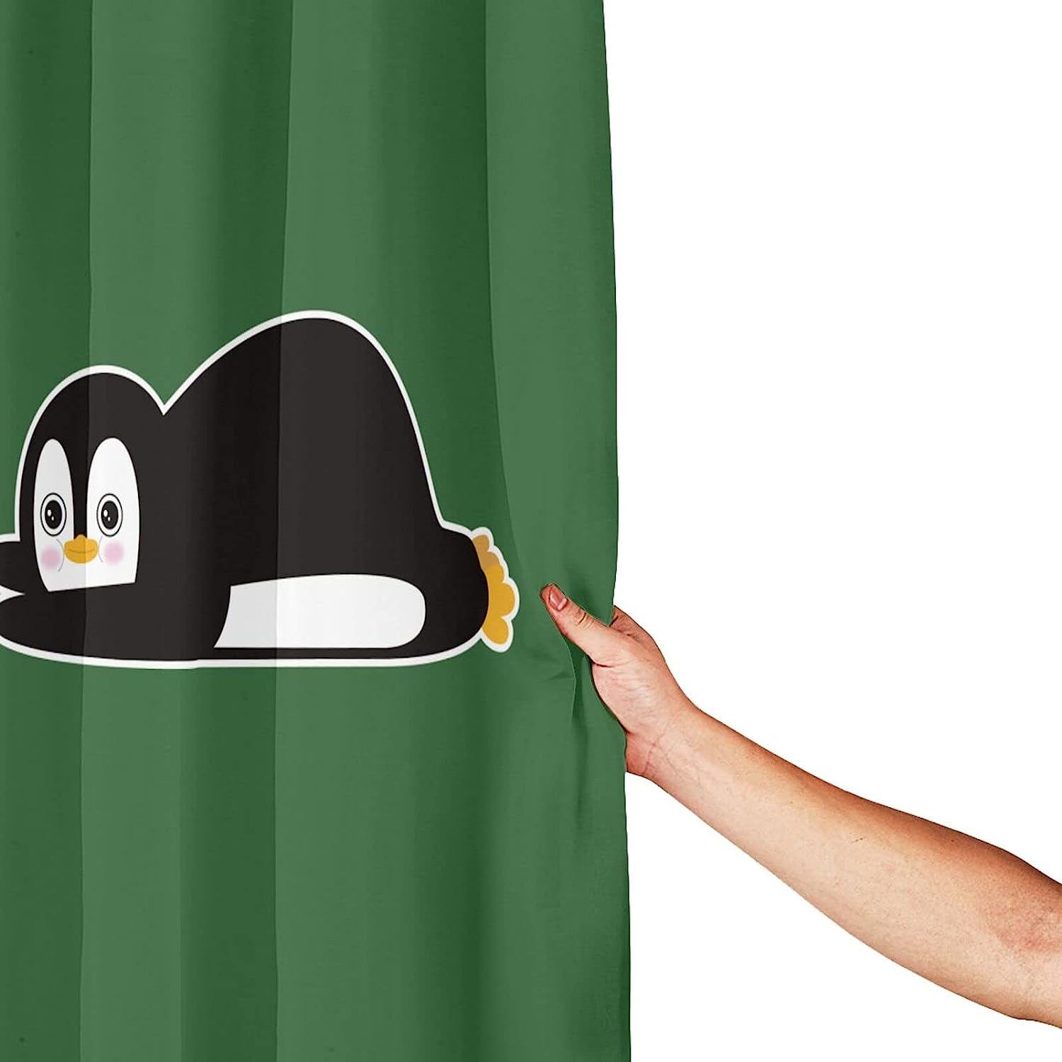 Cute Penguin Cartoon Shower Curtain for a Charming Bathroom