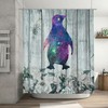Cute Penguin Galaxy Kids Bathroom Shower Curtain for a Fun and Playful Bathroom