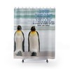 Cute Penguin Print Shower Curtain, Waterproof Bathroom Decor