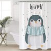 Cute Penguin Print Shower CurtainWaterproof Bathroom Liner for Women & Kids