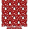 Cute Penguin Shower Curtain with Red Dot Accents for a Playful Bathroom