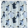 Cute Penguins Bathroom Decor Shower Curtain, RASHU Waterproof Fabric Bath Curtain Set