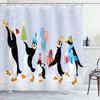 Cute Penguins Kids Print Fabric Shower Curtain For Festive Bathroom Decor