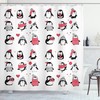 Cute Penguins Merry Xmas Winter Shower Curtain Set 