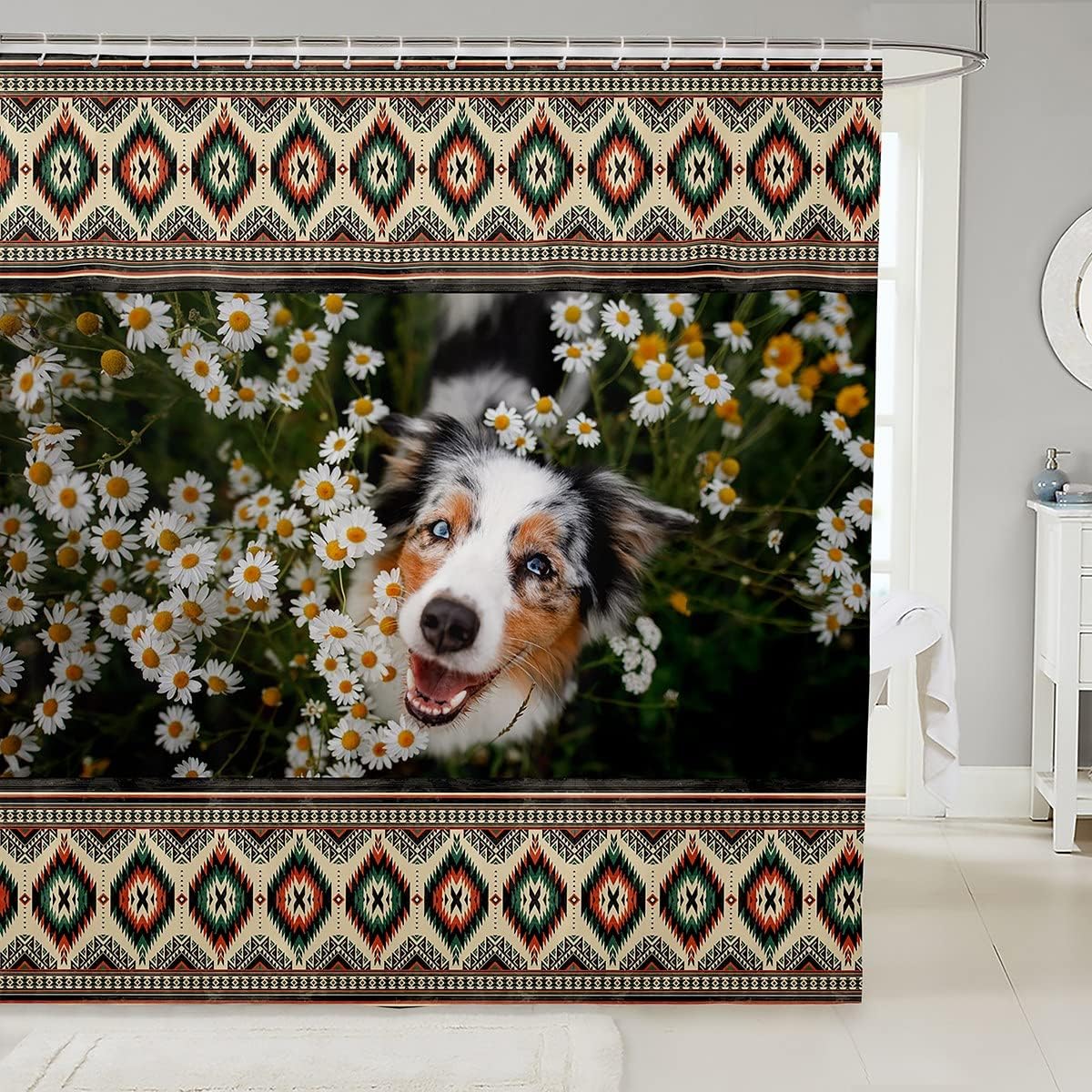 Cute Pet Animal 3D Dog Kids Shower Curtain for Fun Bathroom Decor