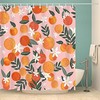 Cute Pink Boho Tropical Fruit Orange Shower Curtain for Bathroom