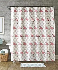 Cute Pink Flamingo Family Shower Curtain