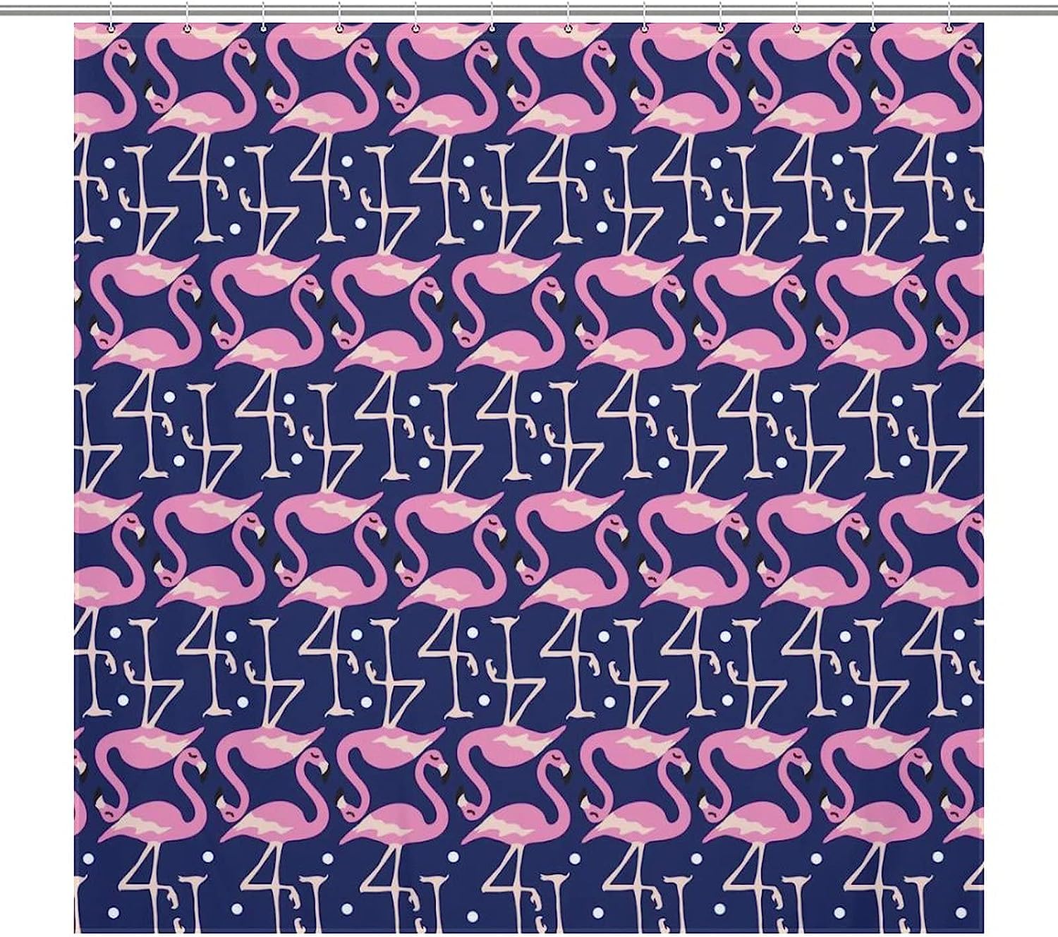 Cute Pink Flamingo Waterproof Bath Curtain for your Personalized Bathroom Decoration