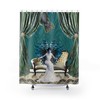Cute Pink Mermaid and Starfish Print Shower Curtain for Girls Bathroom